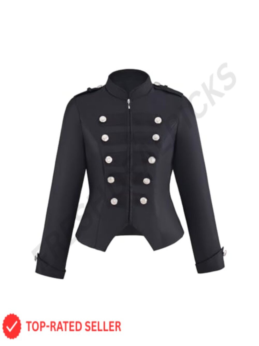 Double Breasted Steampunk Ringmaster Jacket Military Blazer Zip Up